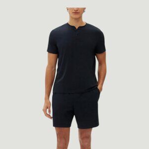 New in Package Gap Men's 2-Pc. Henley Shirt & Shorts Pajama Set Black L #646